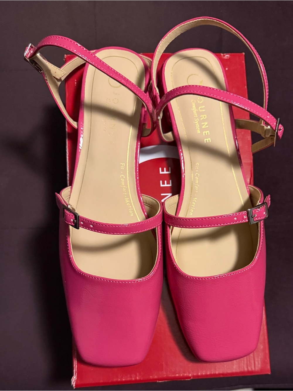 Journee Collection Hot Pink Mary Jane Slingback Flats, size 11W